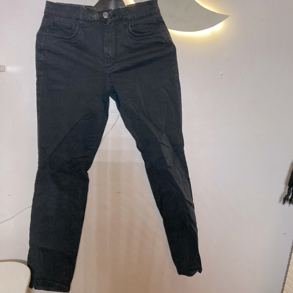 The loft black skinny boot cut leg black - faux suede size 26